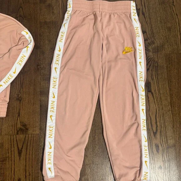 Nike Peach Jogger Set – Zip Jacket & Track Pants with Gold Logo Tape - Picture 3 of 4